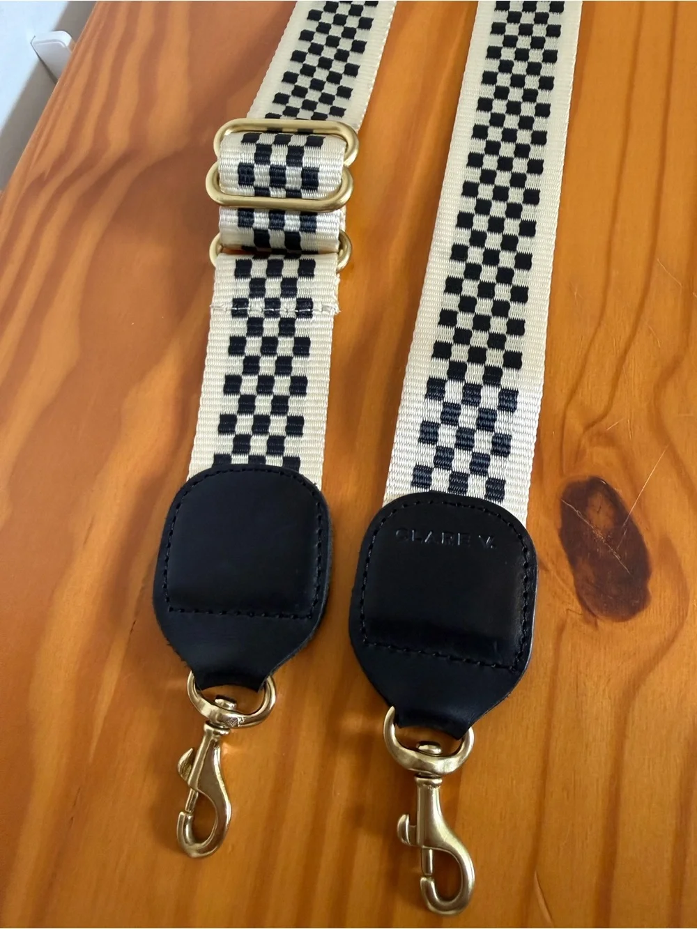 Clare V Black and White Checker Adjustable Strap - Picture 4 of 5